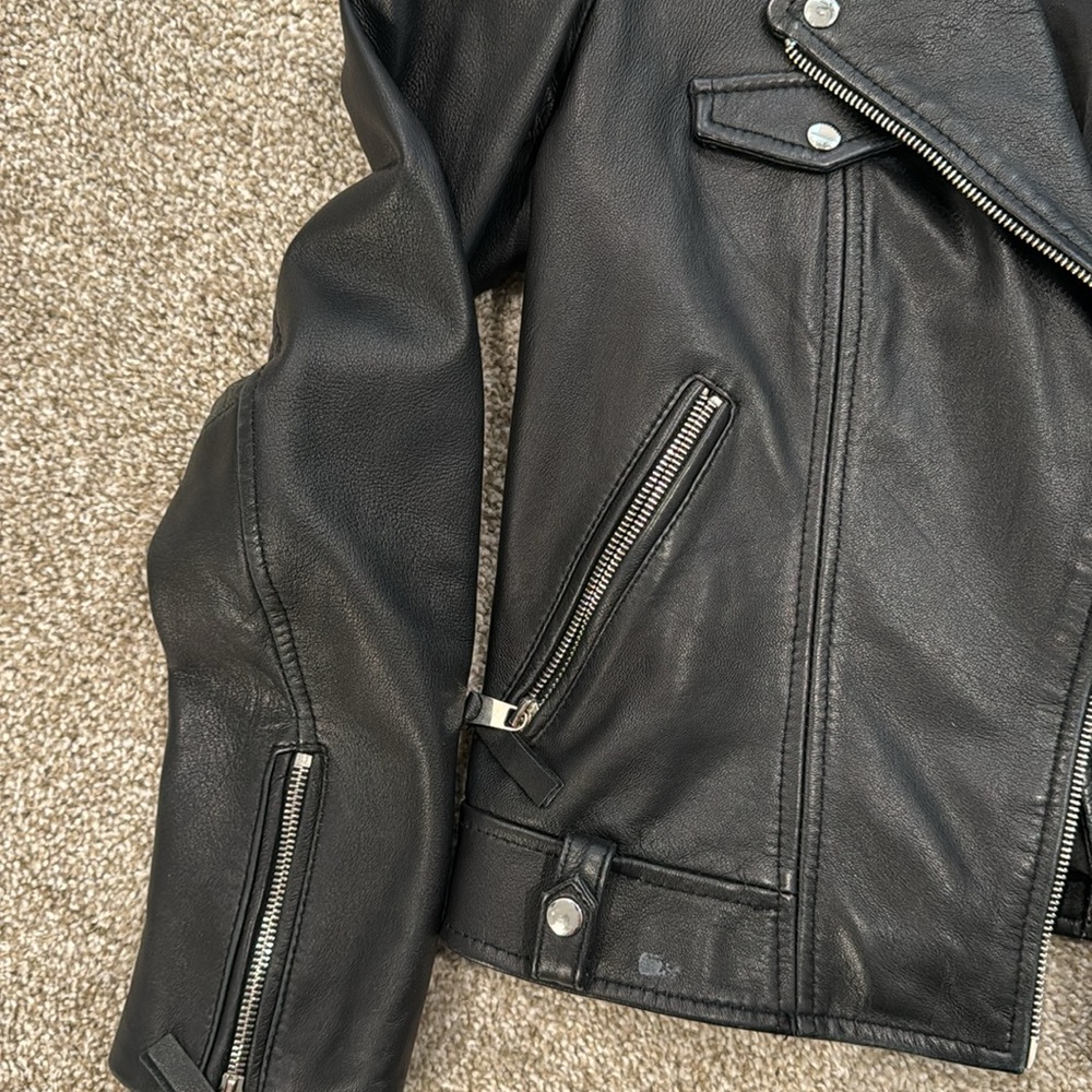 Genuine leather Zara moto jacket - Picture 4 of 6